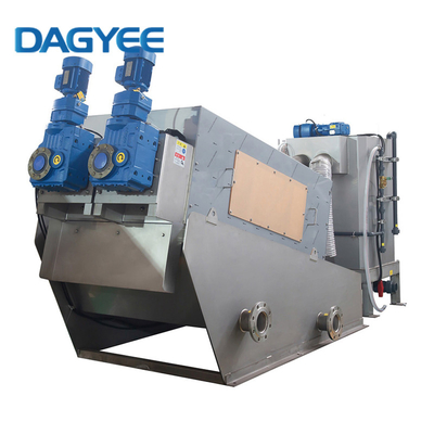Hammer And Snail Dehydrator Multidisc Sludge Dewatering Press With Auto Poly Dosing System